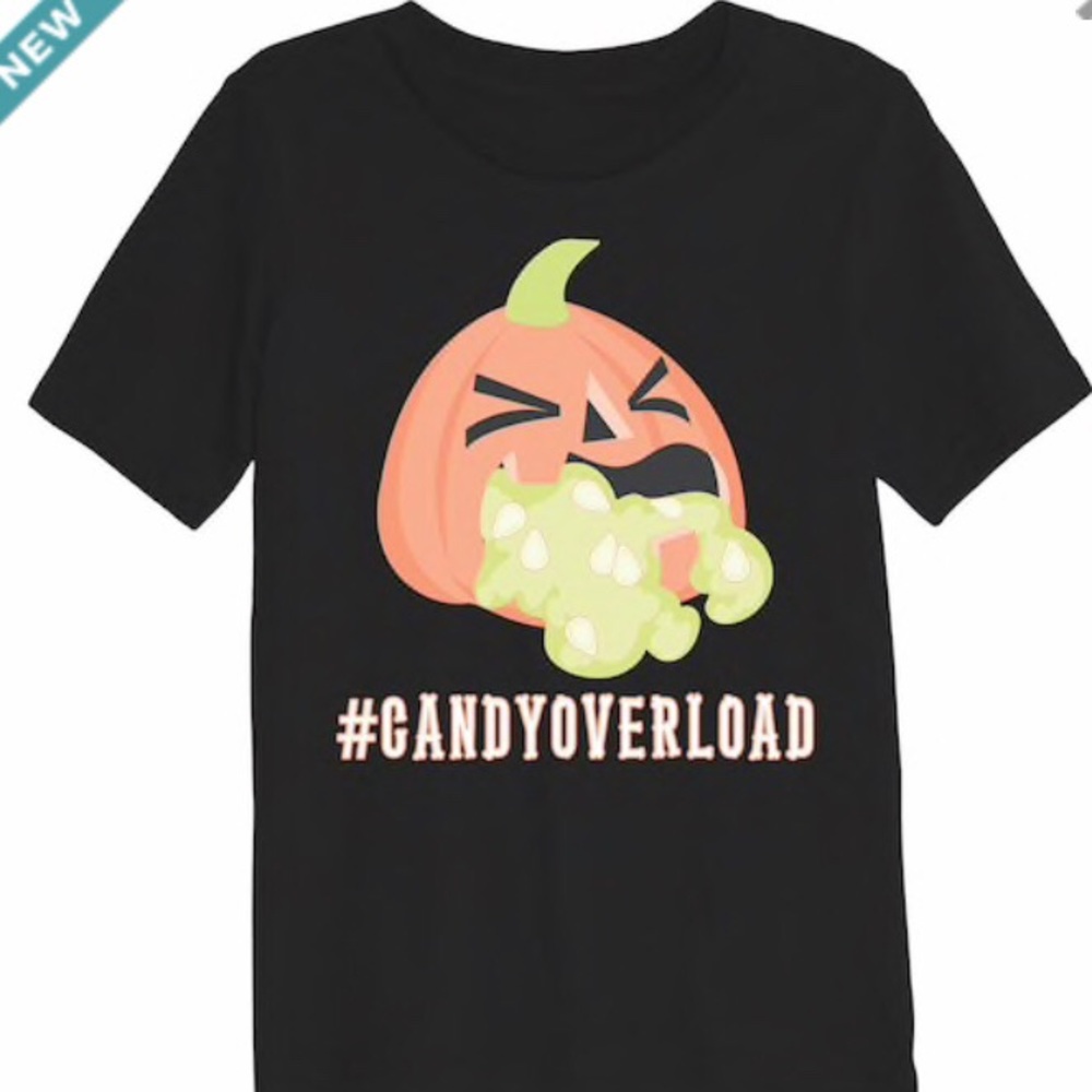Candy Overload T Shirt Black Halloween Pumpkin